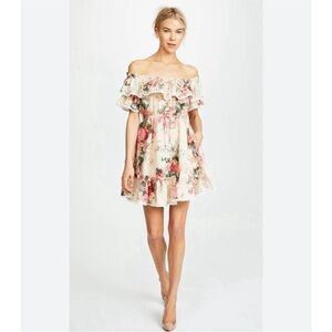 Zimmermann Laelia Frill Tier Short Dress Meadow Floral size 0